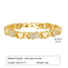 Copper 18K Gold Plated Elegant Shiny Inlay Flower Snake Zircon Bracelets