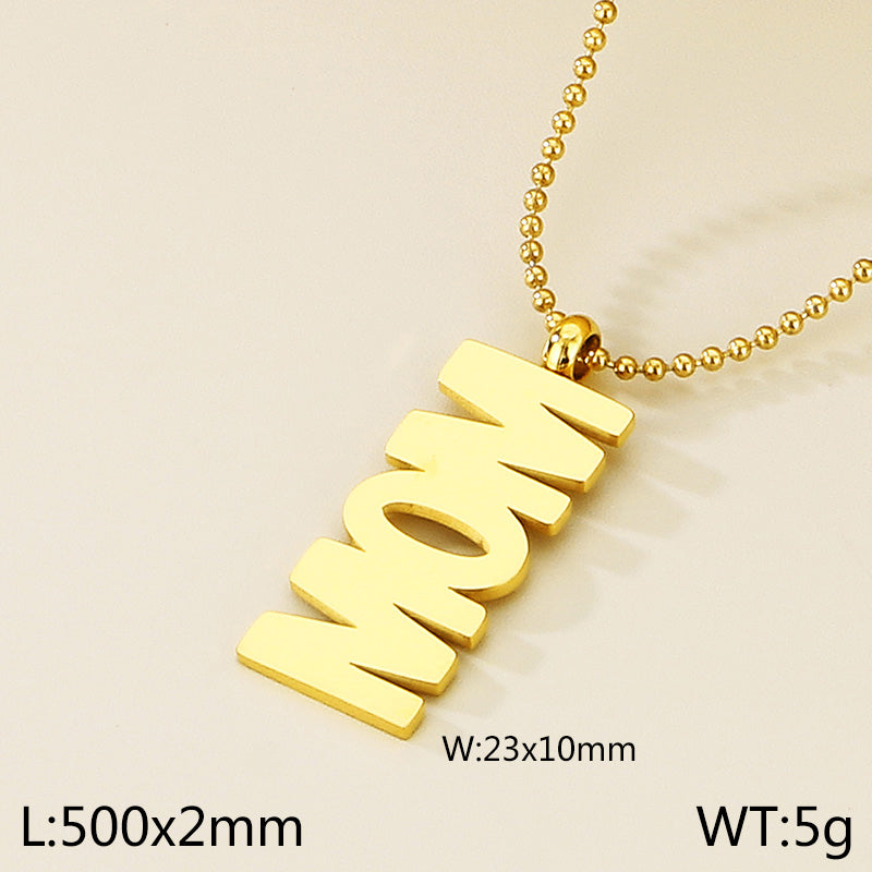 Stainless Steel Simple Style Letter Pendant Necklace