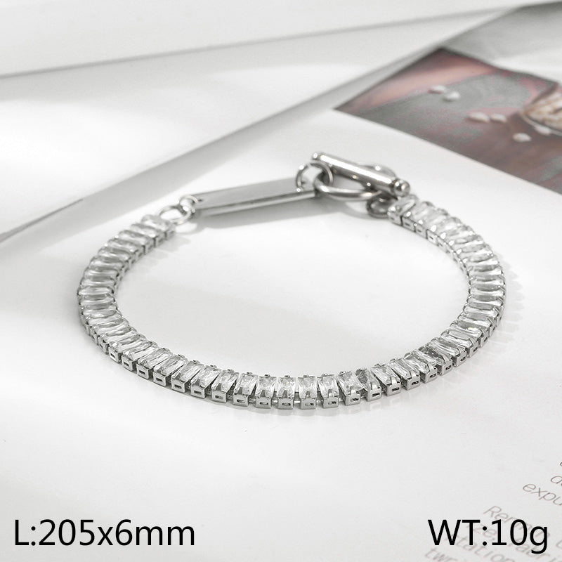 Stainless Steel Elegant Simple Style Solid Color Bracelets