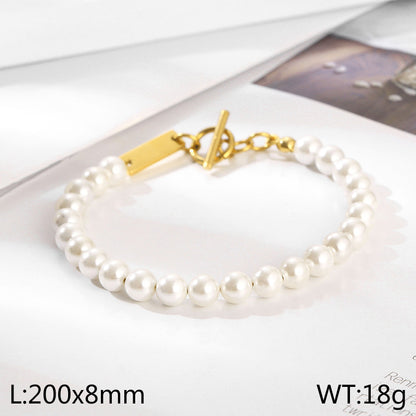 Stainless Steel Elegant Simple Style Solid Color Bracelets