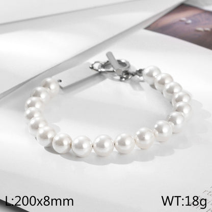 Stainless Steel Elegant Simple Style Solid Color Bracelets