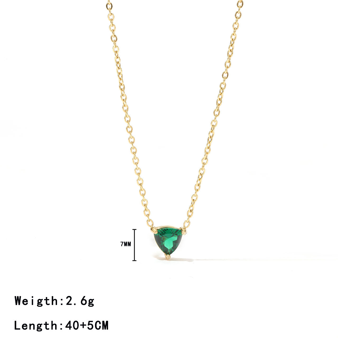 304 Stainless Steel White Gold Plated Gold Plated Elegant Sweet Plating Inlay Solid Color Zircon Pendant Necklace