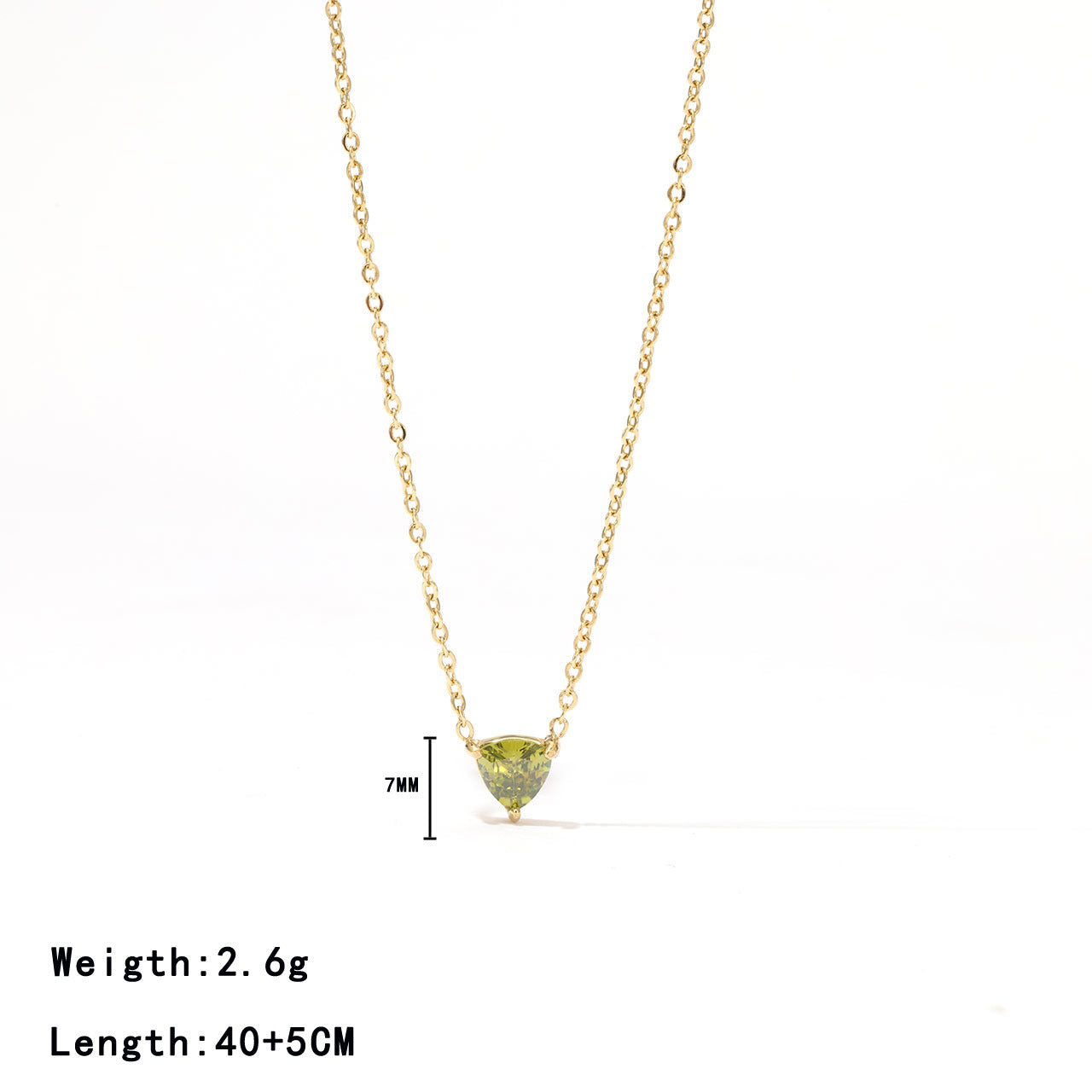 304 Stainless Steel White Gold Plated Gold Plated Elegant Sweet Plating Inlay Solid Color Zircon Pendant Necklace