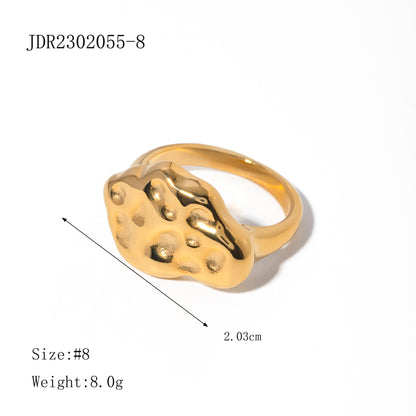 Stainless Steel 18K Gold Plated IG Style Irregular Rings