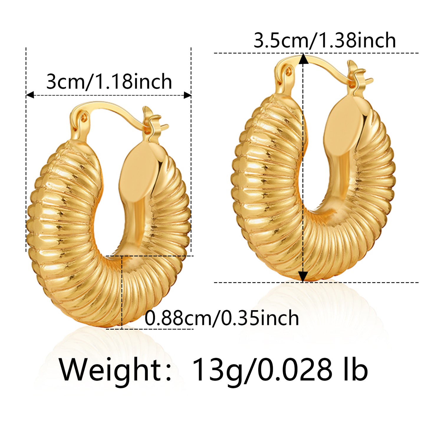 1 Pair Basic Retro Geometric Plating Copper 18k Gold Plated Earrings