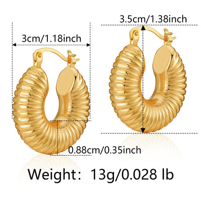 1 Pair Basic Retro Geometric Plating Copper 18k Gold Plated Earrings