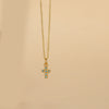 Copper 14K Gold Plated Vintage Style Simple Style Commute Inlay Cross Palm Zircon Pendant Necklace