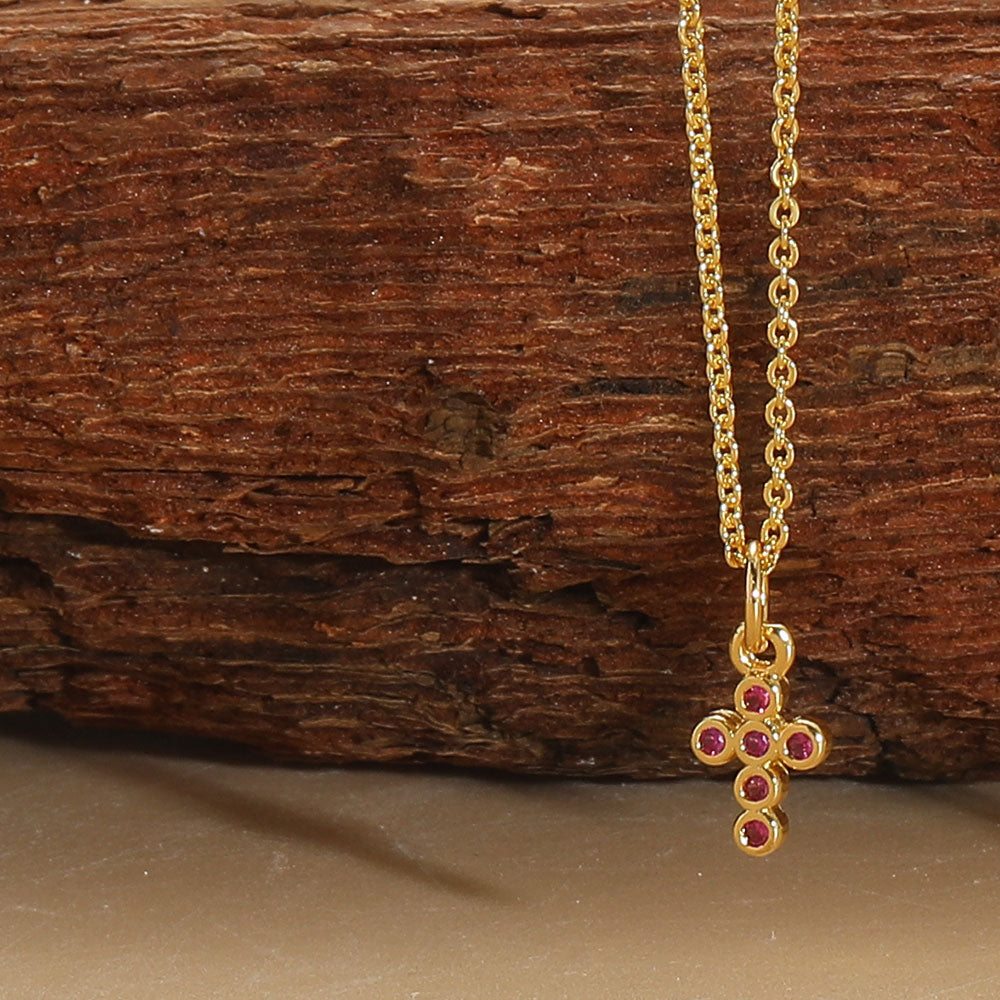 Copper 14K Gold Plated Vintage Style Simple Style Commute Inlay Cross Palm Zircon Pendant Necklace