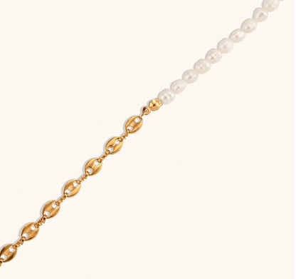 Titanium Steel 18K Gold Plated Simple Style Classic Style Beaded Plating Pearl Bracelets Necklace