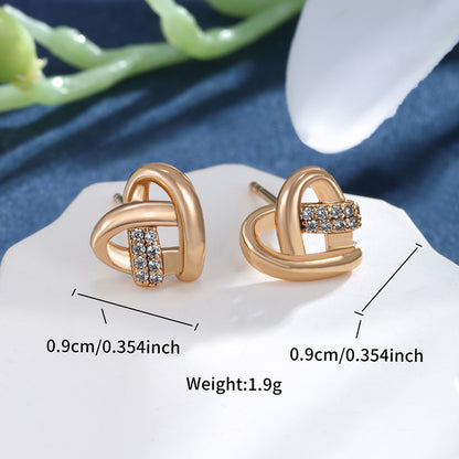 1 Pair Fairy Style Elegant Lady Cross Round Heart Shape Plating Inlay Copper Alloy Rhinestones Ear Studs