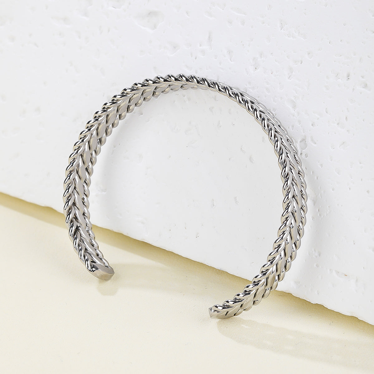 Stainless Steel Hip-Hop Vintage Style Simple Style Grain Polishing Plating Bangle