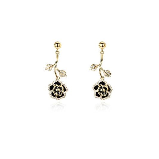 1 Pair Sweet Simple Style Flower Plating Copper 18K Gold Plated Dangling Earrings