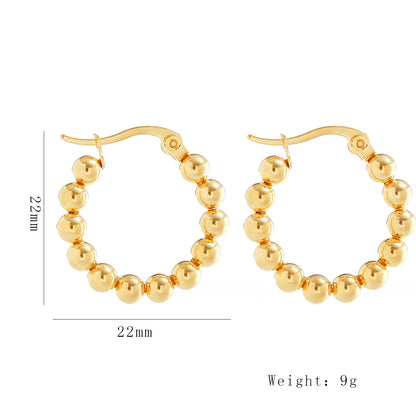 1 Pair Simple Style U Shape Round Square Plating 316 Stainless Steel  18K Gold Plated Earrings