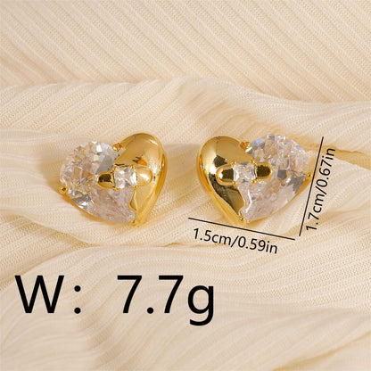 1 Pair Simple Style Commute Solid Color Plating Inlay Copper Zircon 18K Gold Plated Ear Studs