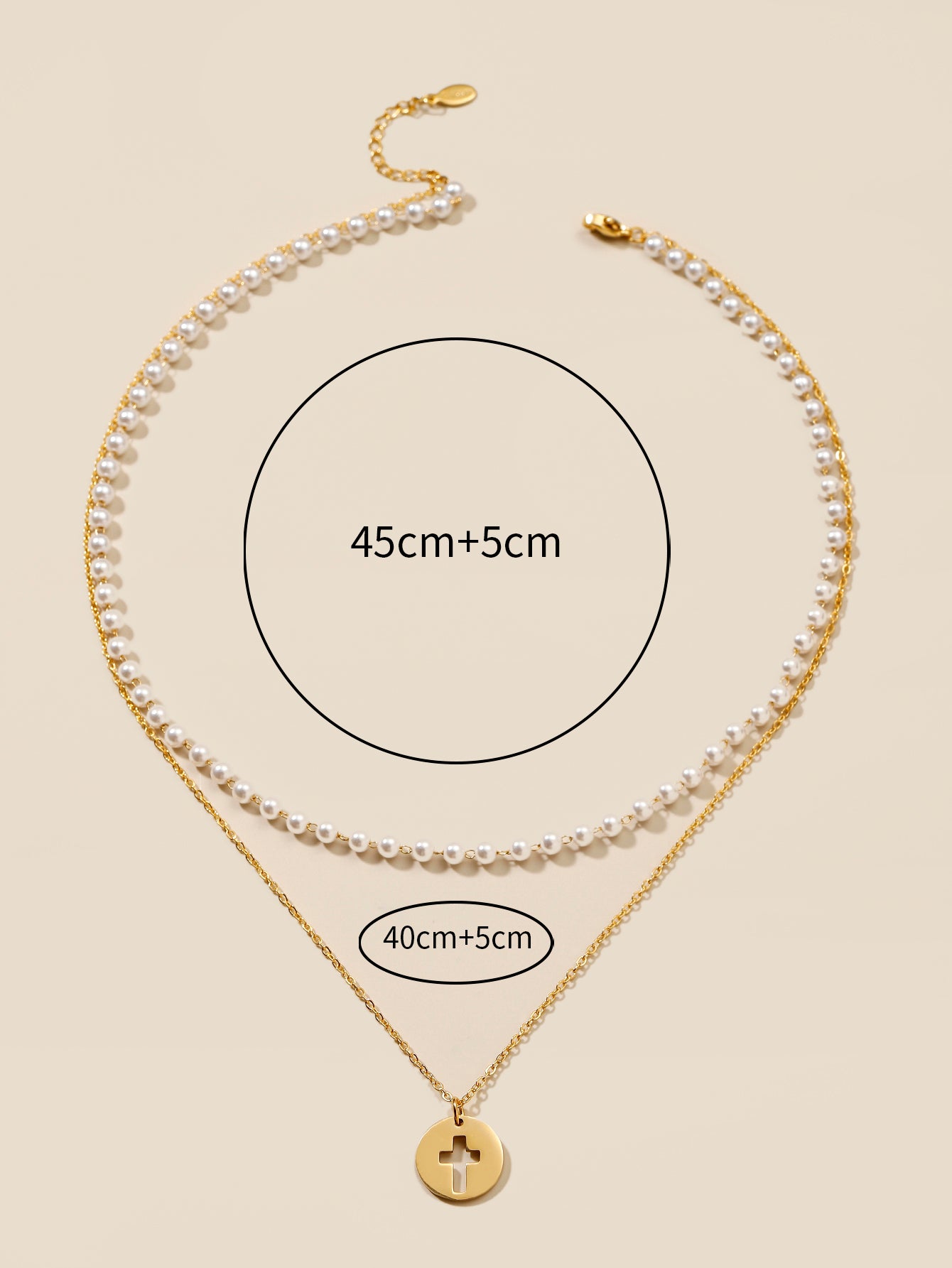 Simple Style Classic Style Cross Stainless Steel Imitation Pearl Beaded Plating Women's Necklace