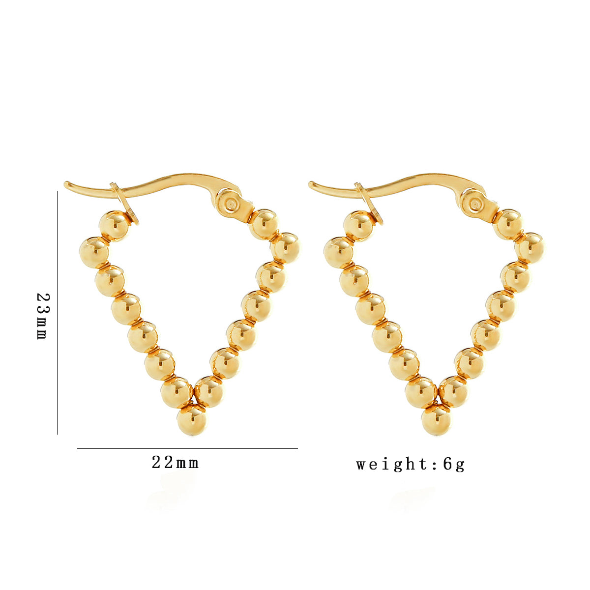 1 Pair Simple Style U Shape Round Square Plating 316 Stainless Steel  18K Gold Plated Earrings