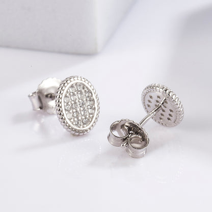 1 Pair Elegant Glam Luxurious Round Oval Bow Knot Plating Inlay Sterling Silver Zircon White Gold Plated Ear Studs