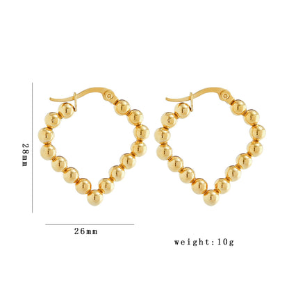 1 Pair Simple Style U Shape Round Square Plating 316 Stainless Steel  18K Gold Plated Earrings