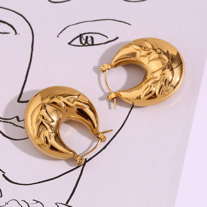 1 Pair Basic Simple Style Classic Style Solid Color Plating Stainless Steel 18K Gold Plated Earrings