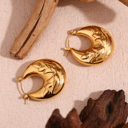 1 Pair Basic Simple Style Classic Style Solid Color Plating Stainless Steel 18K Gold Plated Earrings