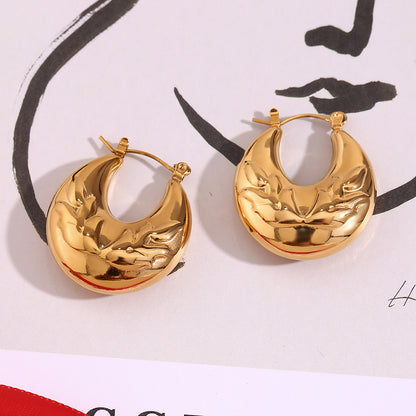 1 Pair Basic Simple Style Classic Style Solid Color Plating Stainless Steel 18K Gold Plated Earrings