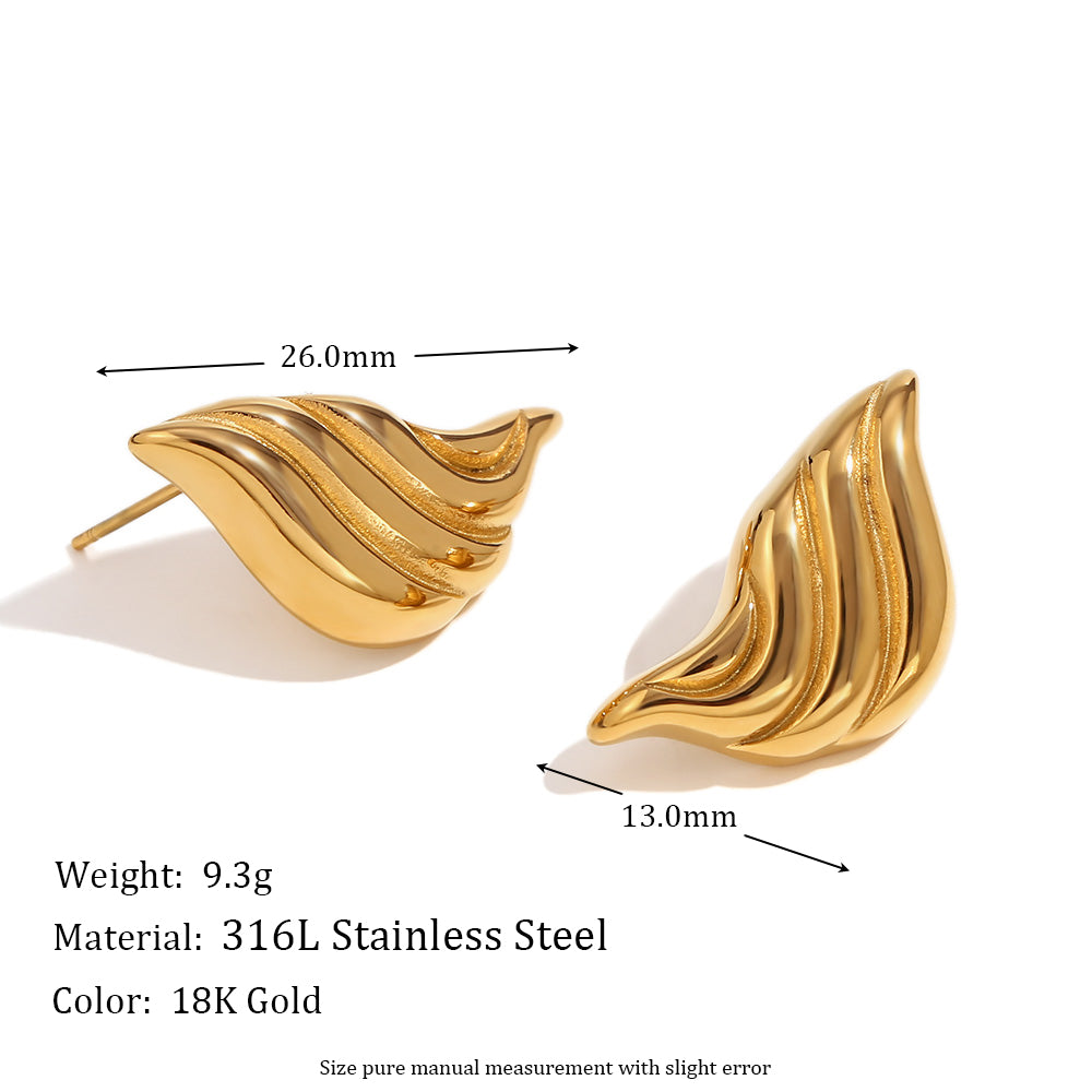 1 Pair Streetwear Solid Color Plating Stainless Steel 18K Gold Plated Ear Studs