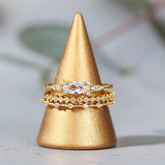 Wholesale Simple Style Solid Color Copper Plating Inlay Gold Plated Zircon Rings