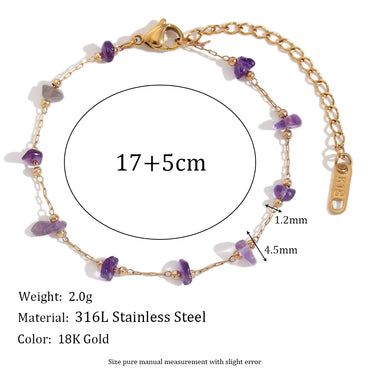 Stainless Steel Natural Stone 18K Gold Plated Elegant Basic Classic Style Irregular Plating Bracelets Necklace