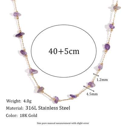 Stainless Steel Natural Stone 18K Gold Plated Elegant Basic Classic Style Irregular Plating Bracelets Necklace