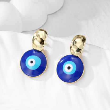 1 Pair Vintage Style Simple Style Heart Shape Eye Zinc Alloy Drop Earrings