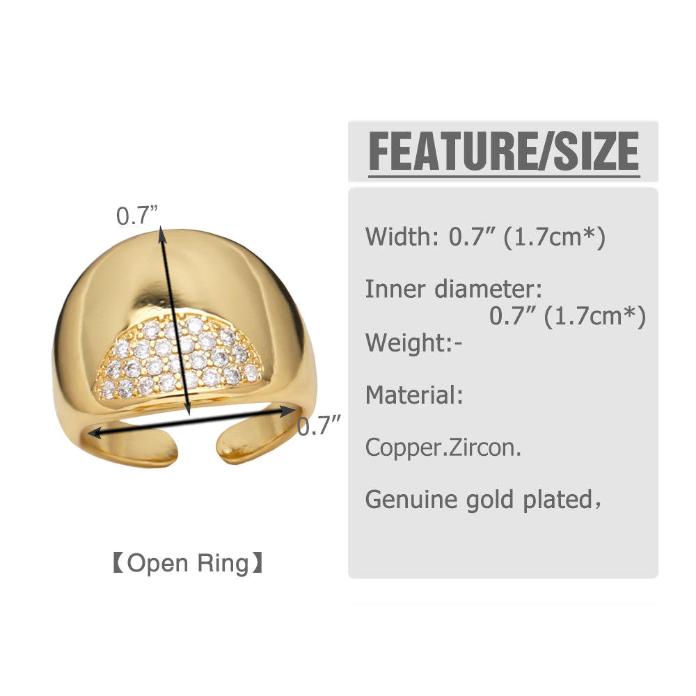 Wholesale Modern Style Simple Style Heart Shape Copper Plating Inlay 18K Gold Plated Zircon Rings