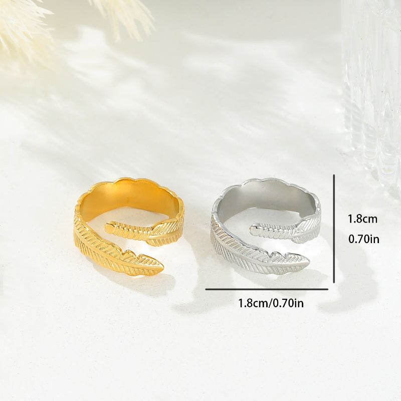 Stainless Steel Casual Roman Style Solid Color Open Rings