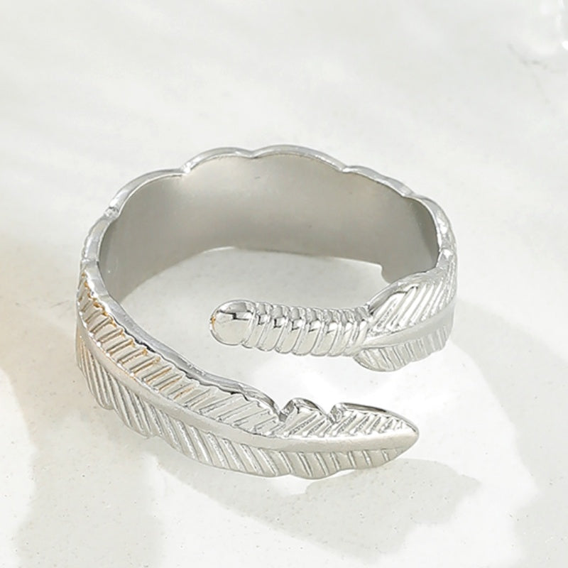 Stainless Steel Casual Roman Style Solid Color Open Rings