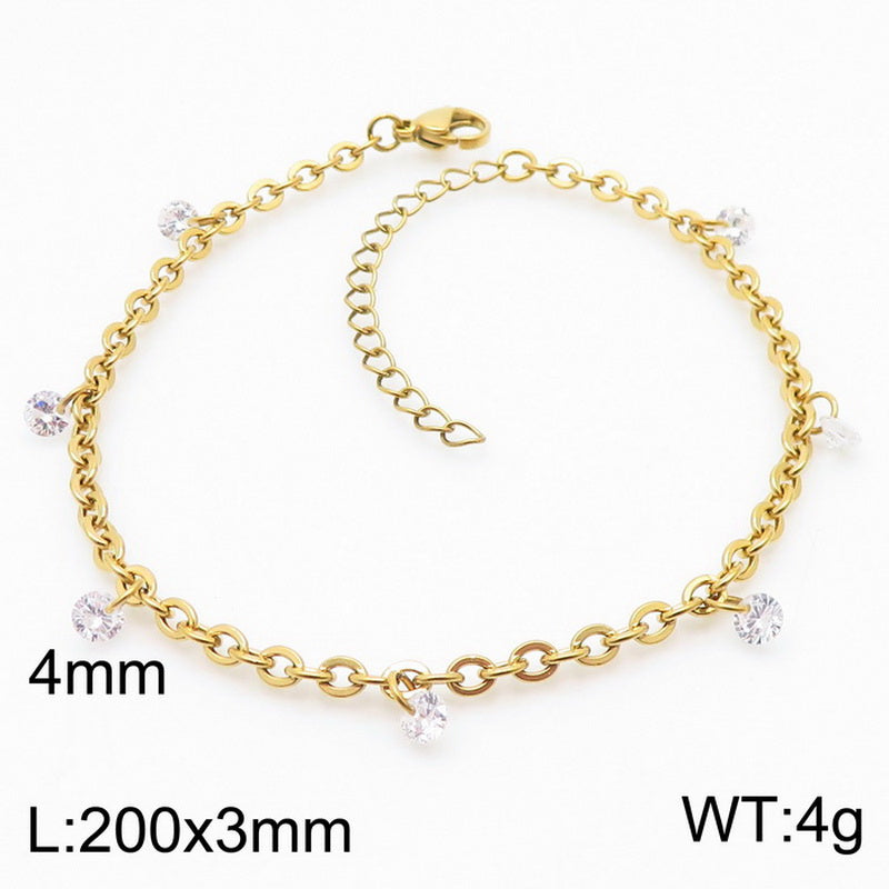 Basic Solid Color Stainless Steel 18K Gold Plated Bracelets In Bulk