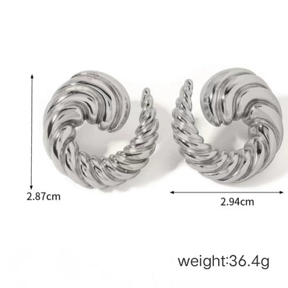 1 Pair Simple Style C Shape Plating Stainless Steel 18K Gold Plated Ear Studs