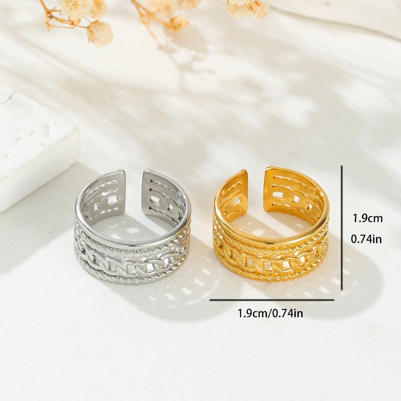 Stainless Steel 18K Gold Plated Simple Style Classic Style Animal Flower Plating Rings