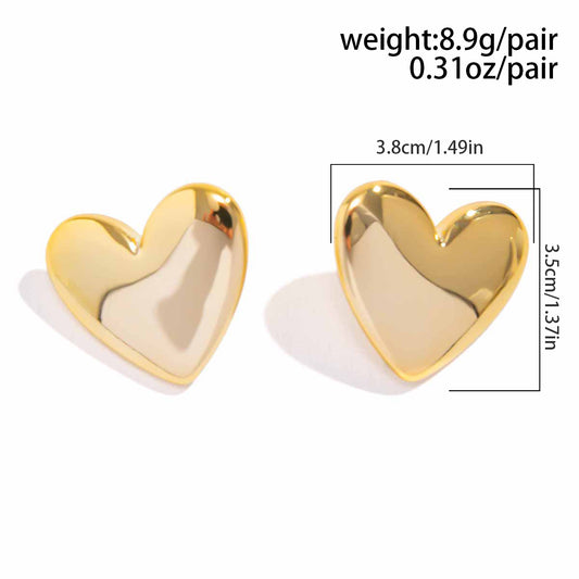 1 Pair Vintage Style Simple Style Irregular Geometric Heart Shape Three-dimensional CCB Ear Studs