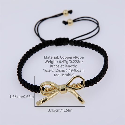 Simple Style Classic Style Bow Knot Nylon Shell Copper Plating 18K Gold Plated Women's Bracelets