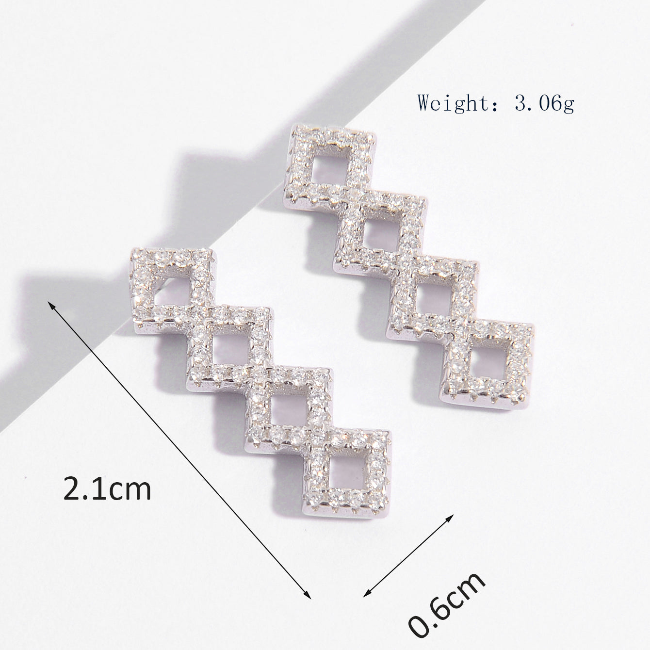 1 Pair Elegant Glam Luxurious Star Plating Inlay Sterling Silver Zircon White Gold Plated Ear Studs