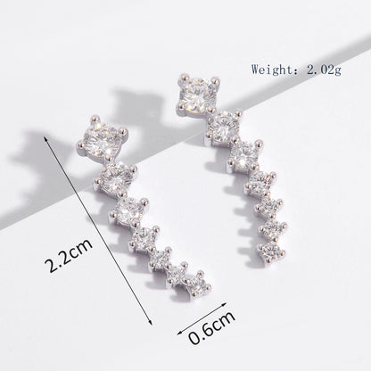 1 Pair Elegant Glam Luxurious Star Plating Inlay Sterling Silver Zircon White Gold Plated Ear Studs