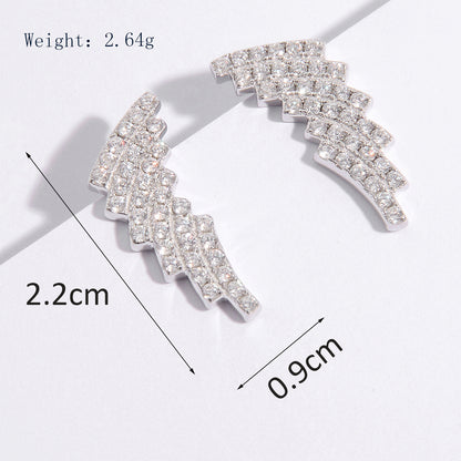 1 Pair Elegant Glam Luxurious Star Plating Inlay Sterling Silver Zircon White Gold Plated Ear Studs