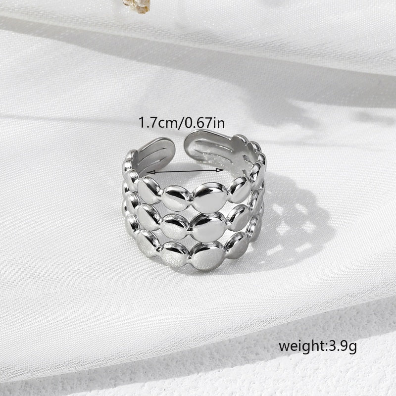 304 Stainless Steel 18K Gold Plated Casual Simple Style Geometric Open Rings