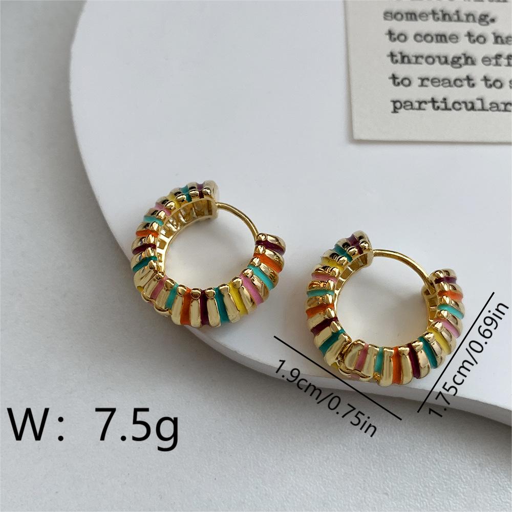 1 Pair Cute Vintage Style Round Plating Copper 18K Gold Plated Ear Studs