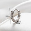 1 Piece Simple Style Round Heart Shape Flower Inlay Stainless Steel Copper Zircon Hoop Earrings