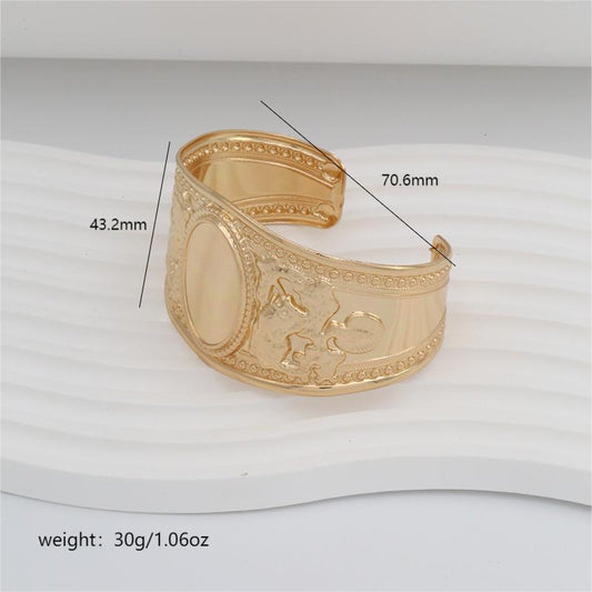 Elegant Glam Solid Color 14K Gold Plated Alloy Wholesale Bangle