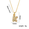 Titanium Steel 18K Gold Plated Simple Style Inlay Letter Zircon Pendant Necklace