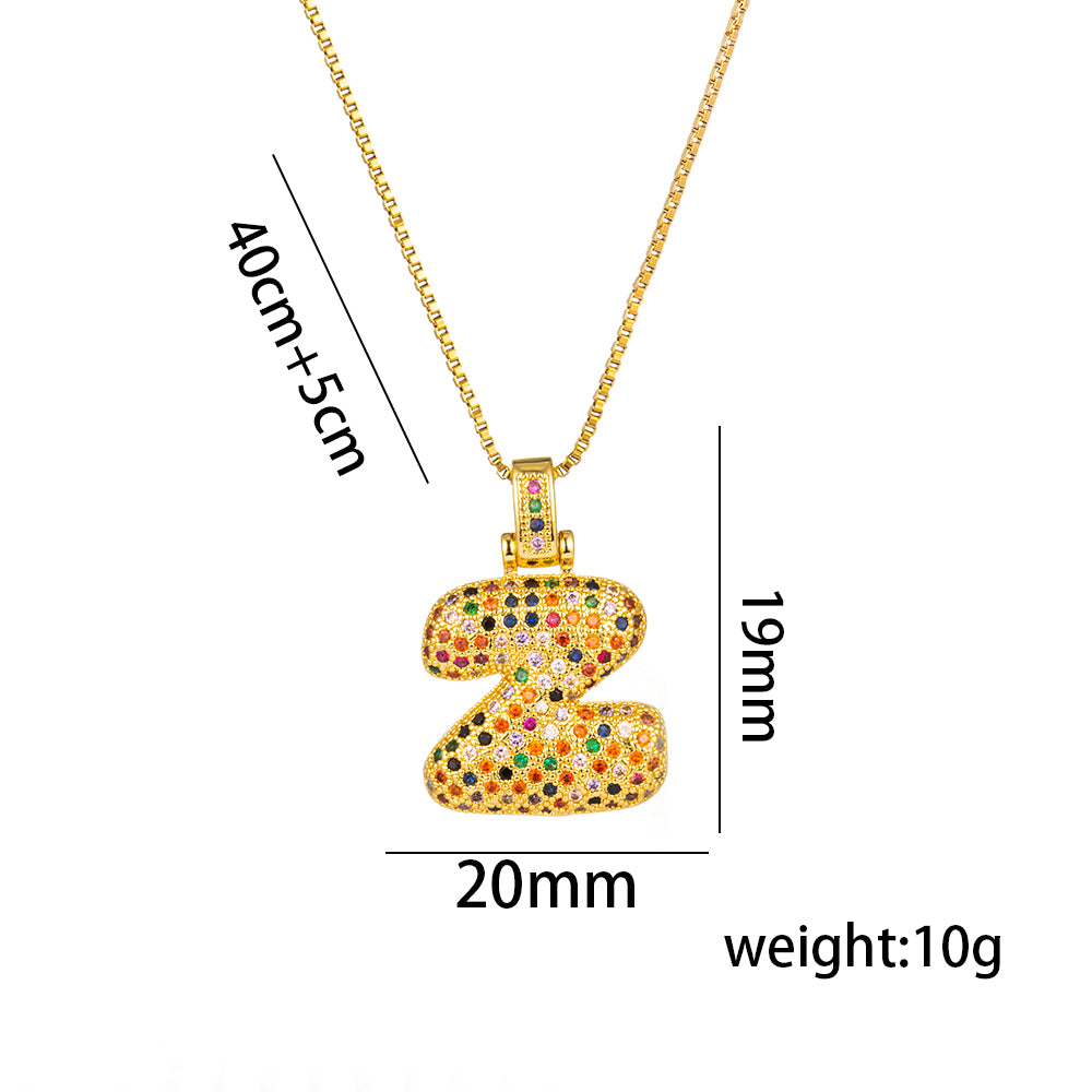 Titanium Steel 18K Gold Plated Simple Style Inlay Letter Zircon Pendant Necklace