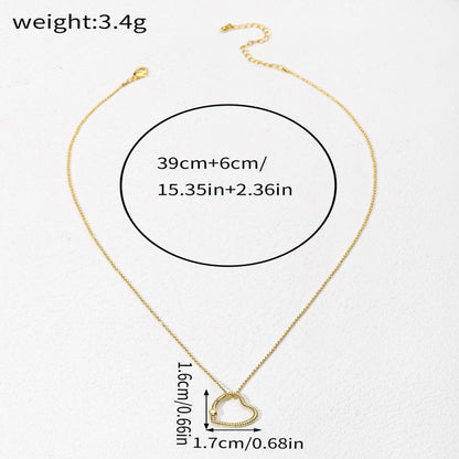 Copper 18K Gold Plated Simple Style Classic Style Plating Heart Shape Pendant Necklace