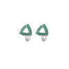 1 Pair Elegant Luxurious Solid Color Triangle Plating Inlay Copper Zircon White Gold Plated Earrings