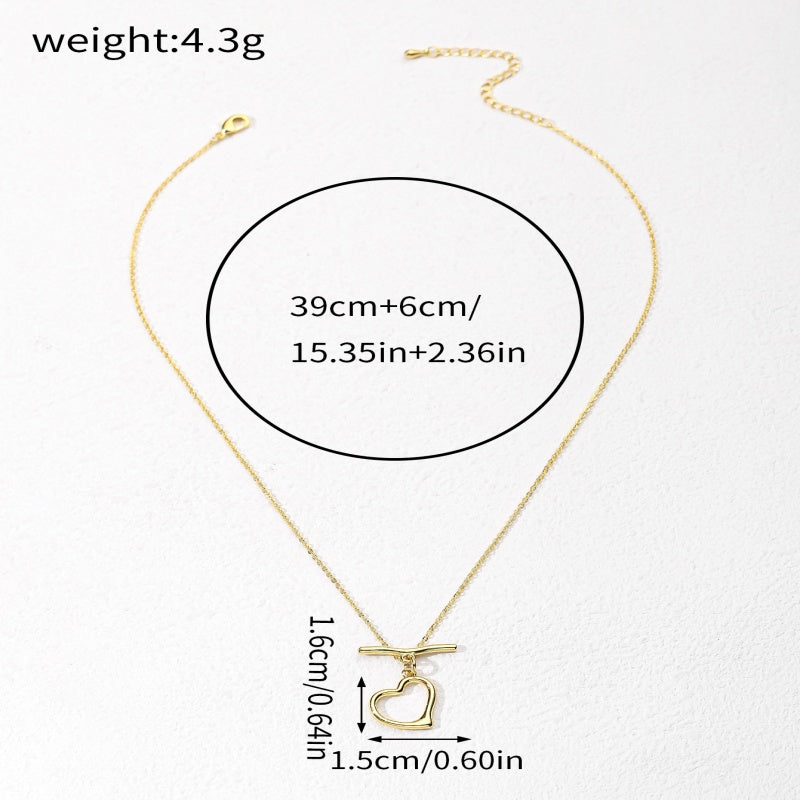 Copper 18K Gold Plated Simple Style Classic Style Asymmetrical Twist Heart Shape Pendant Necklace